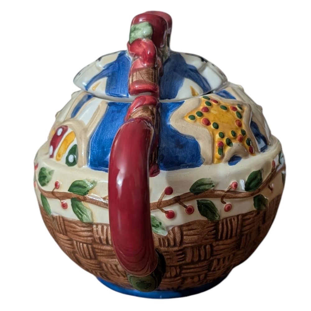 Debbie Mumm Christmas Basket Teapot - Picture 9 of 13